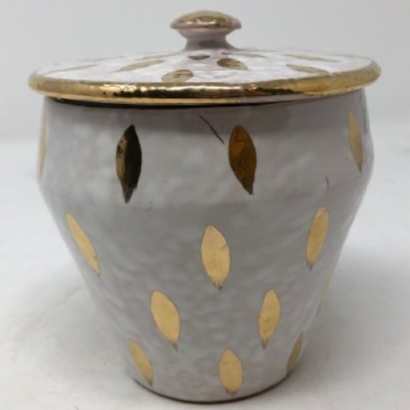 Mid Century Aldo Londi for Bitossi Feather Plume Marmalade Pot and Pedestal Bowl - Picture 11 of 11